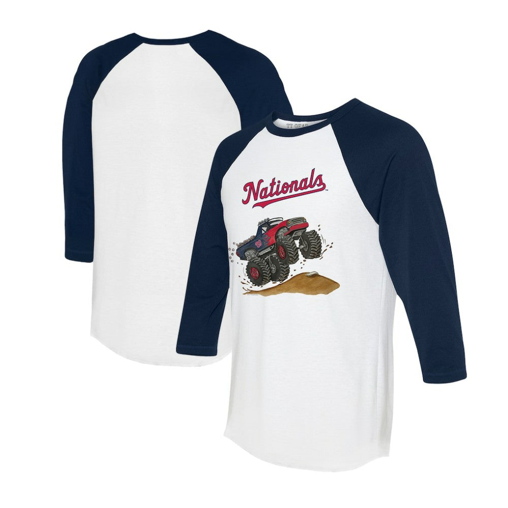 Washington Nationals Tiny Turnip Unisex Monster Truck 3/4-Sleeve Raglan T-Shirt | MLB For sale