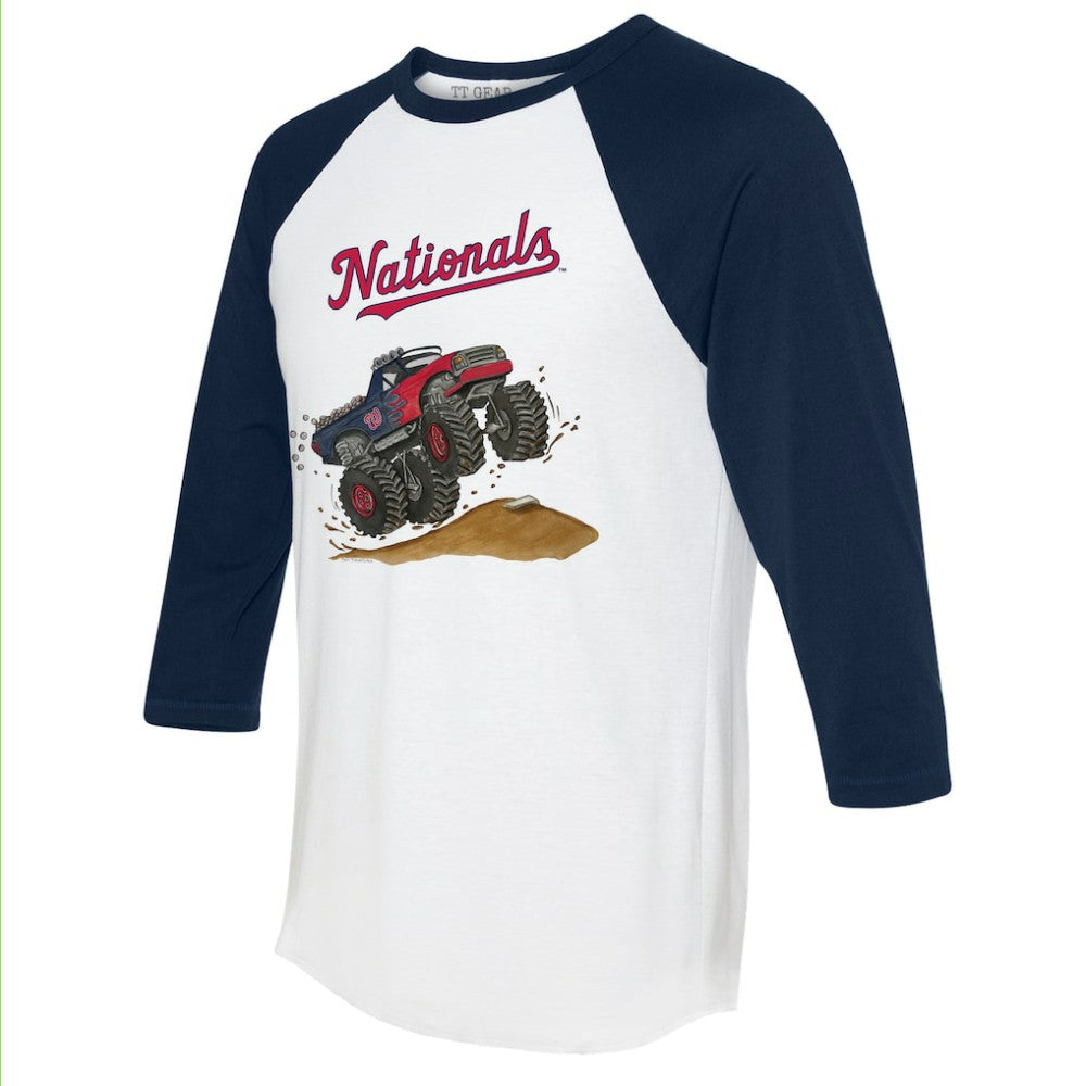 Washington Nationals Tiny Turnip Unisex Monster Truck 3/4-Sleeve Raglan T-Shirt | MLB For sale