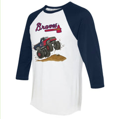 Atlanta Braves Tiny Turnip Unisex Monster Truck 3/4-Sleeve Raglan T-Shirt | MLB Discount