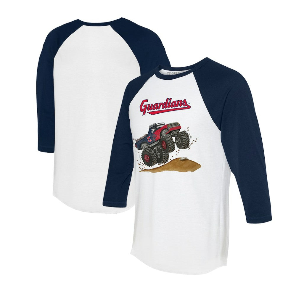 Cleveland Guardians Tiny Turnip Unisex Monster Truck 3/4-Sleeve Raglan T-Shirt | MLB Sale