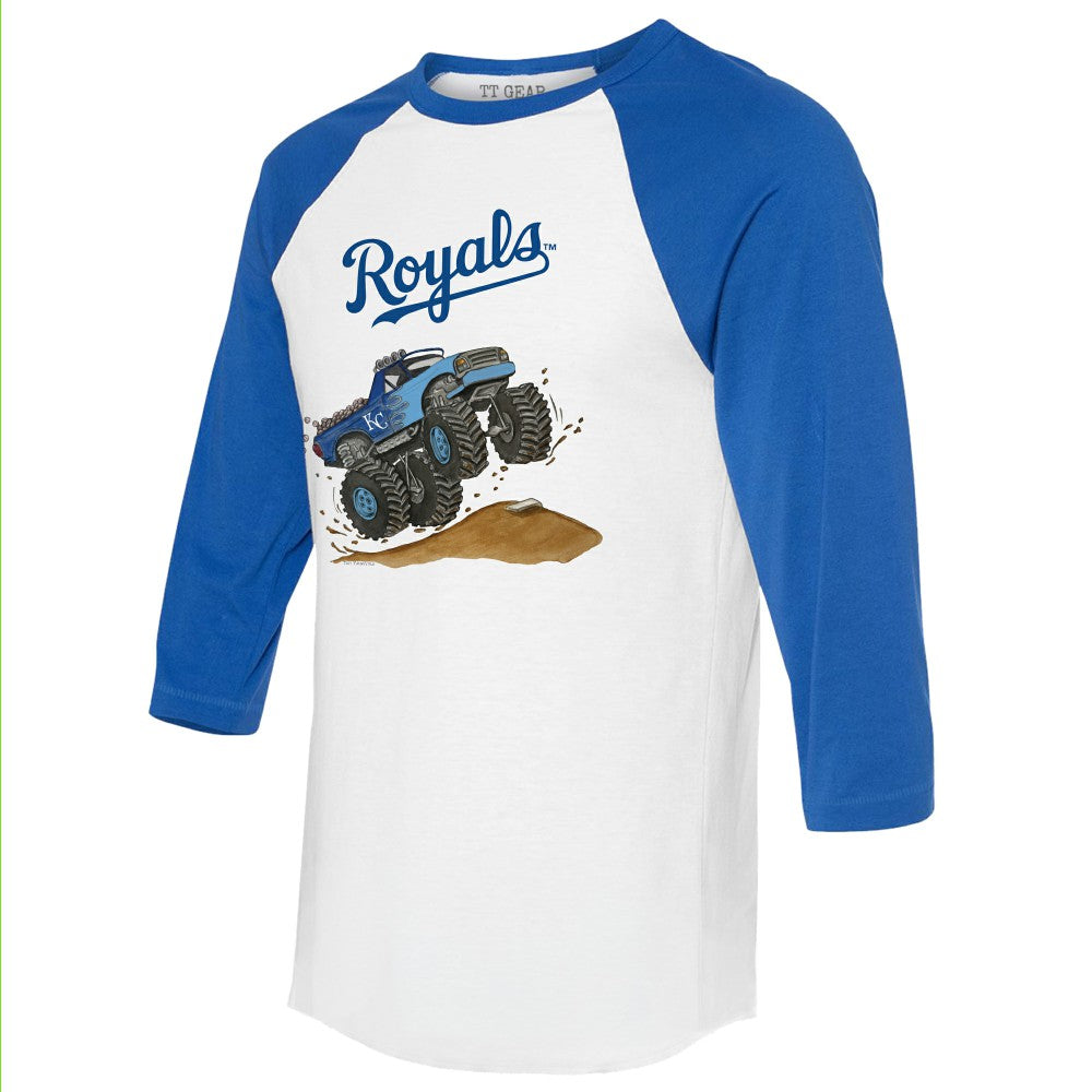 Kansas City Royals Tiny Turnip Unisex Monster Truck 3/4-Sleeve Raglan T-Shirt | MLB Discount