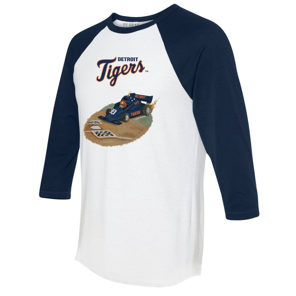 Detroit Tigers Tiny Turnip Unisex Race Car 3/4-Sleeve Raglan T-Shirt | MLB New