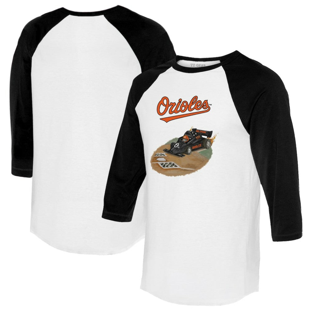 Baltimore Orioles Tiny Turnip Unisex Race Car 3/4-Sleeve Raglan T-Shirt | MLB Near me