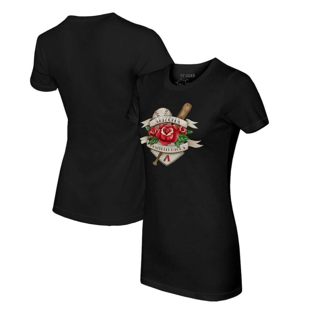 Arizona Diamondbacks Tiny Turnip Women's Tattoo Rose T-Shirt | MLB US