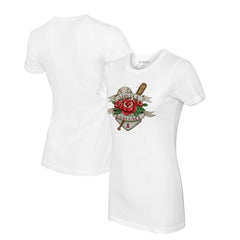 Los Angeles Angels Tiny Turnip Women's Tattoo Rose T-Shirt | MLB New