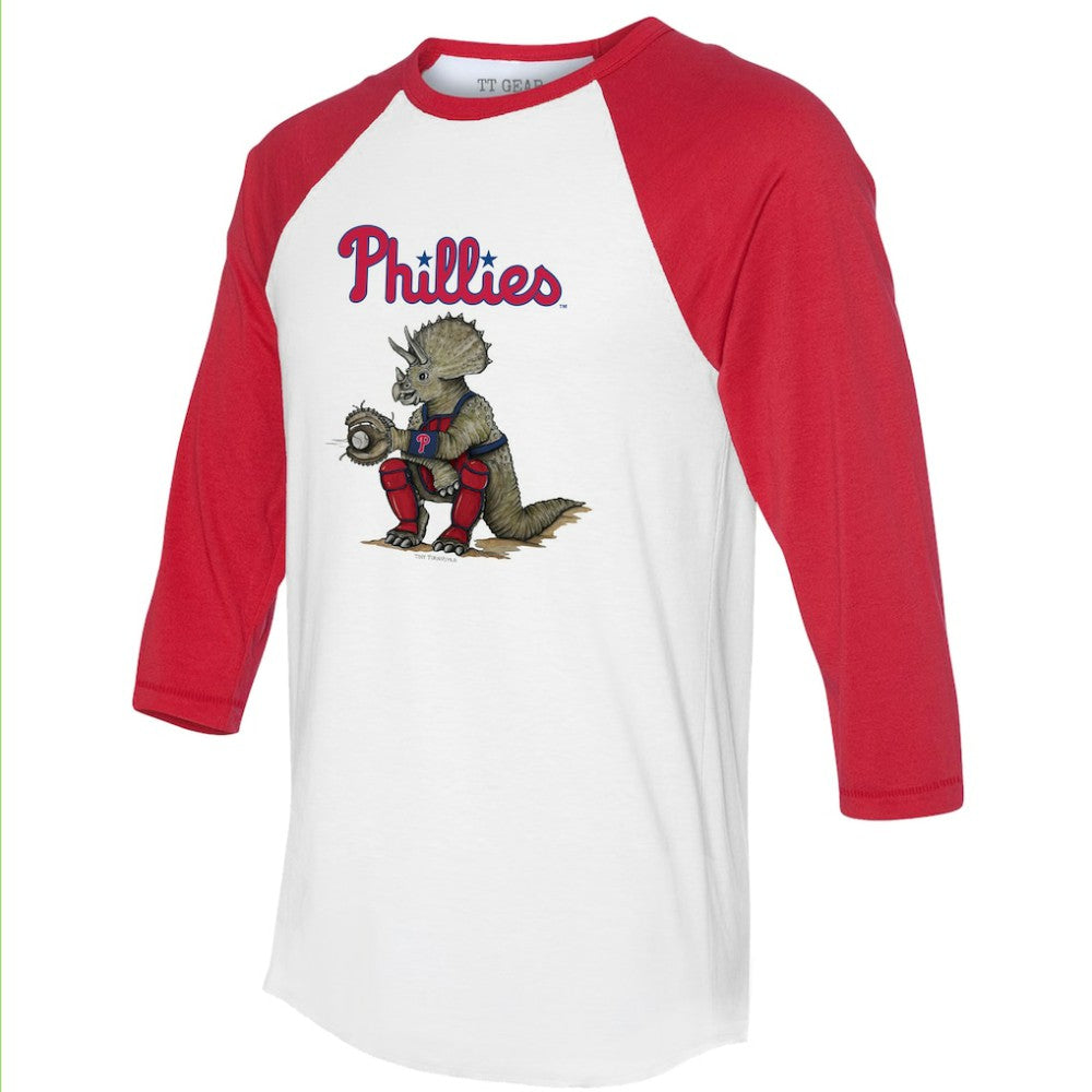 Philadelphia Phillies Tiny Turnip Unisex Triceratops 3/4-Sleeve Raglan T-Shirt | MLB US