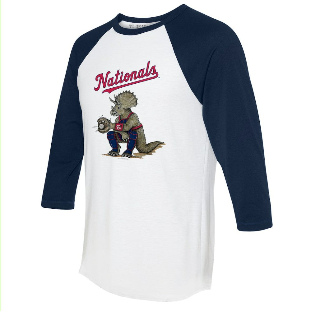 Washington Nationals Tiny Turnip Unisex Triceratops 3/4-Sleeve Raglan T-Shirt | MLB Sale