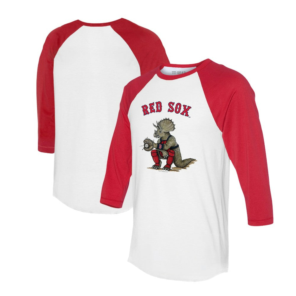 Boston Red Sox Tiny Turnip Unisex Triceratops 3/4-Sleeve Raglan T-Shirt | MLB For sale