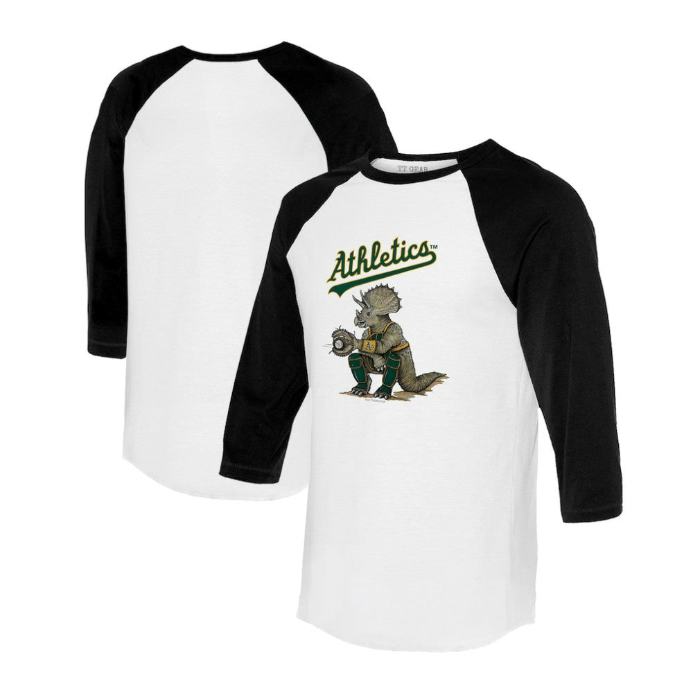 Athletics Tiny Turnip Unisex Triceratops 3/4-Sleeve Raglan T-Shirt | MLB Discount