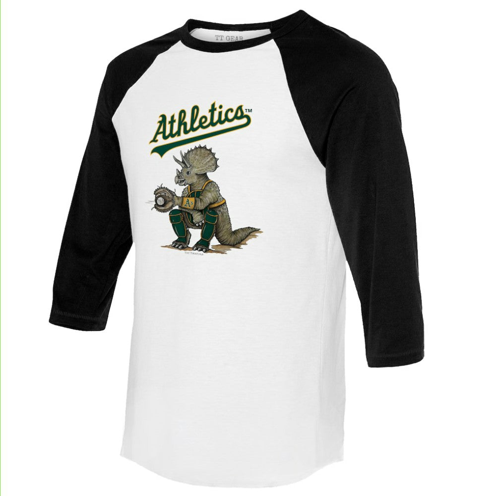 Athletics Tiny Turnip Unisex Triceratops 3/4-Sleeve Raglan T-Shirt | MLB Discount