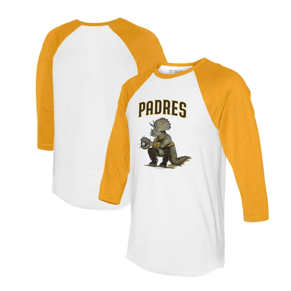 San Diego Padres Tiny Turnip Unisex Triceratops 3/4-Sleeve Raglan T-Shirt | MLB Sale