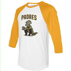 San Diego Padres Tiny Turnip Unisex Triceratops 3/4-Sleeve Raglan T-Shirt | MLB Sale
