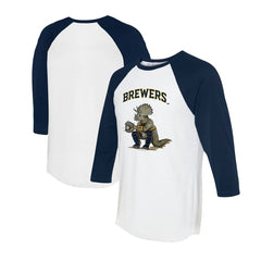 Milwaukee Brewers Tiny Turnip Unisex Triceratops 3/4-Sleeve Raglan T-Shirt | MLB US