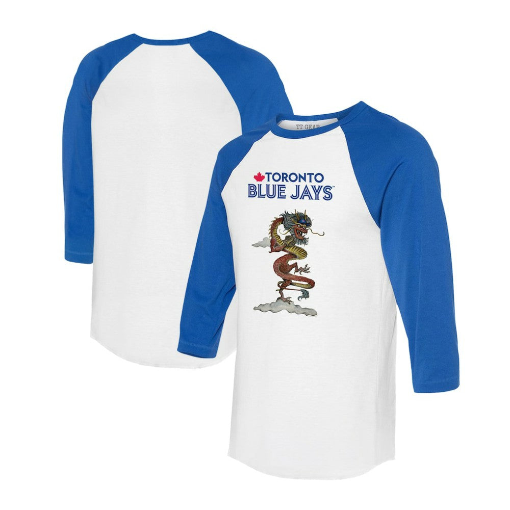 Toronto Blue Jays Tiny Turnip Unisex 2024 Year of the Dragon 3/4-Sleeve Raglan T-Shirt | MLB On Sale