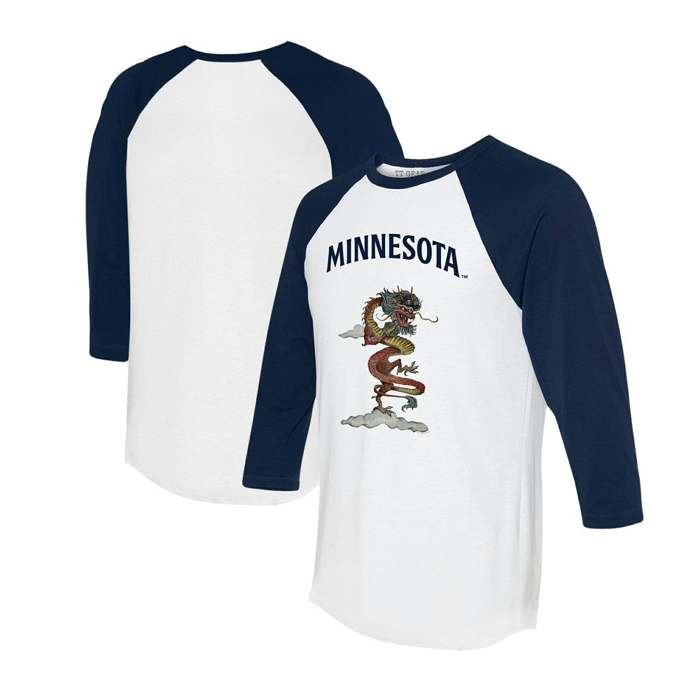 Minnesota Twins Tiny Turnip Unisex 2024 Year of the Dragon 3/4-Sleeve Raglan T-Shirt | MLB Discount