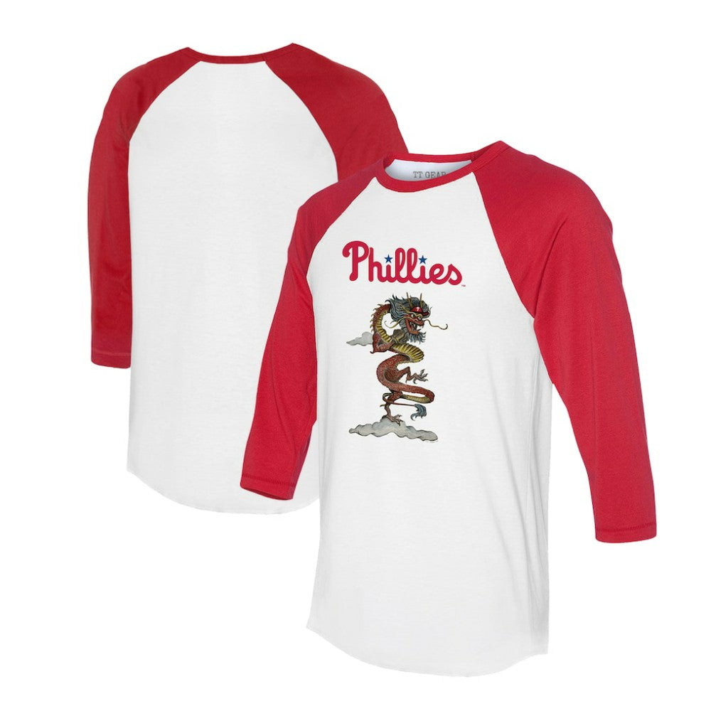 Philadelphia Phillies Tiny Turnip Unisex 2024 Year of the Dragon 3/4-Sleeve Raglan T-Shirt | MLB For sale