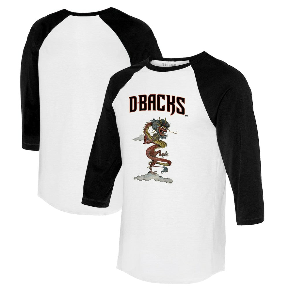 Arizona Diamondbacks Tiny Turnip Unisex 2024 Year of the Dragon 3/4-Sleeve Raglan T-Shirt | MLB Discount