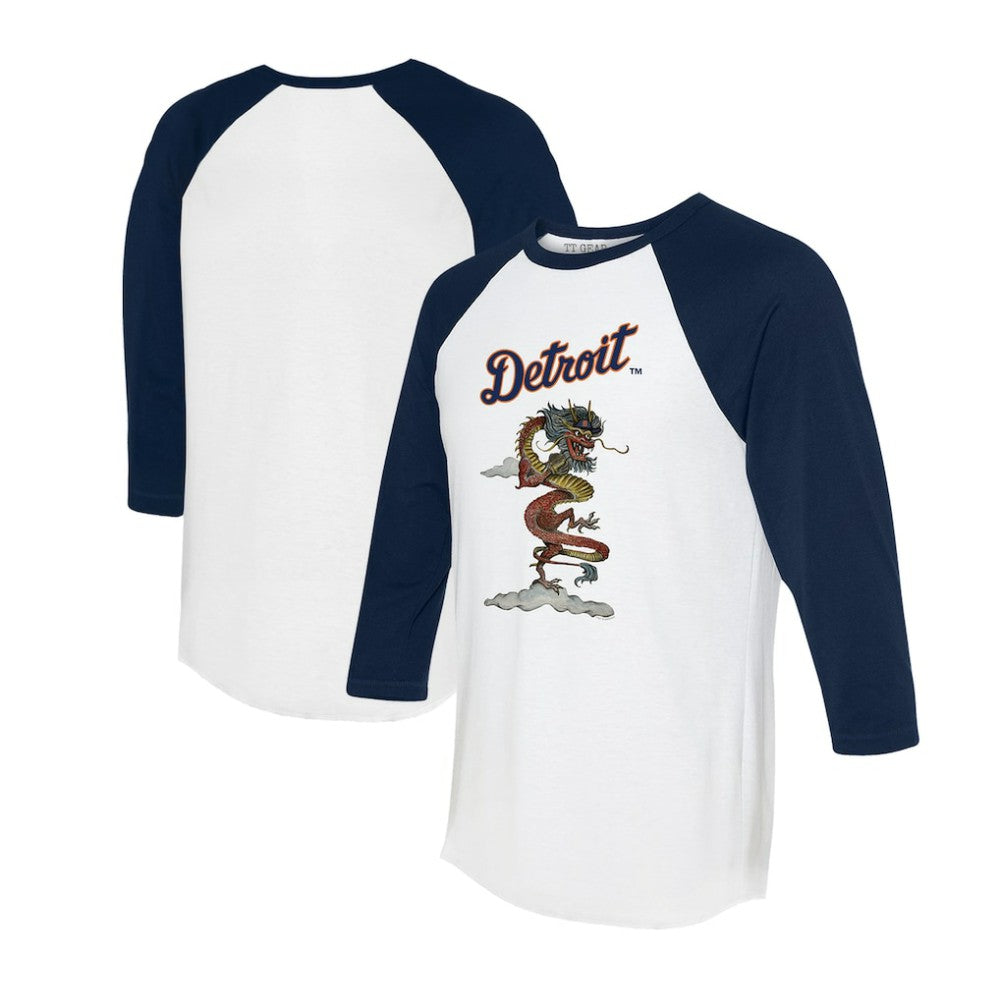 Detroit Tigers Tiny Turnip Unisex 2024 Year of the Dragon 3/4-Sleeve Raglan T-Shirt | MLB On Sale