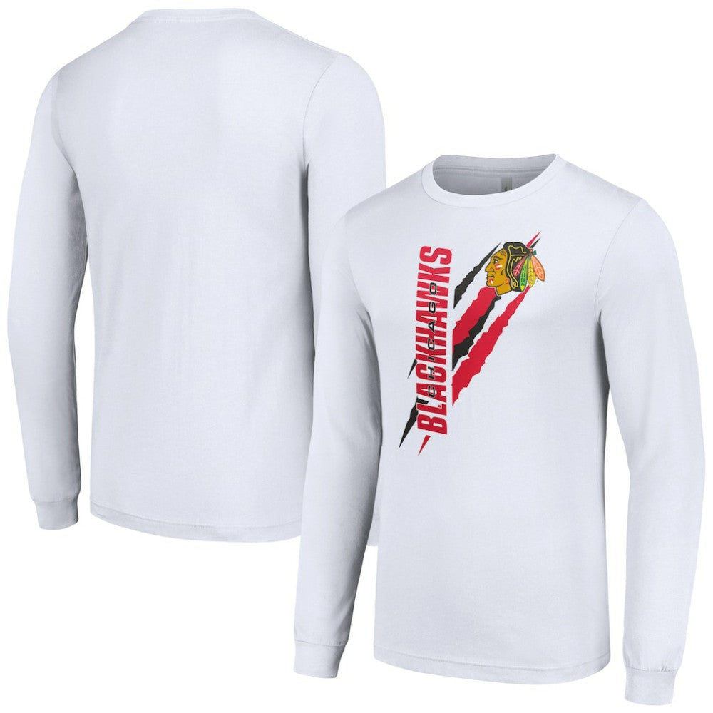 Chicago Blackhawks Starter Color Scratch Long-Sleeve T-Shirt Sale