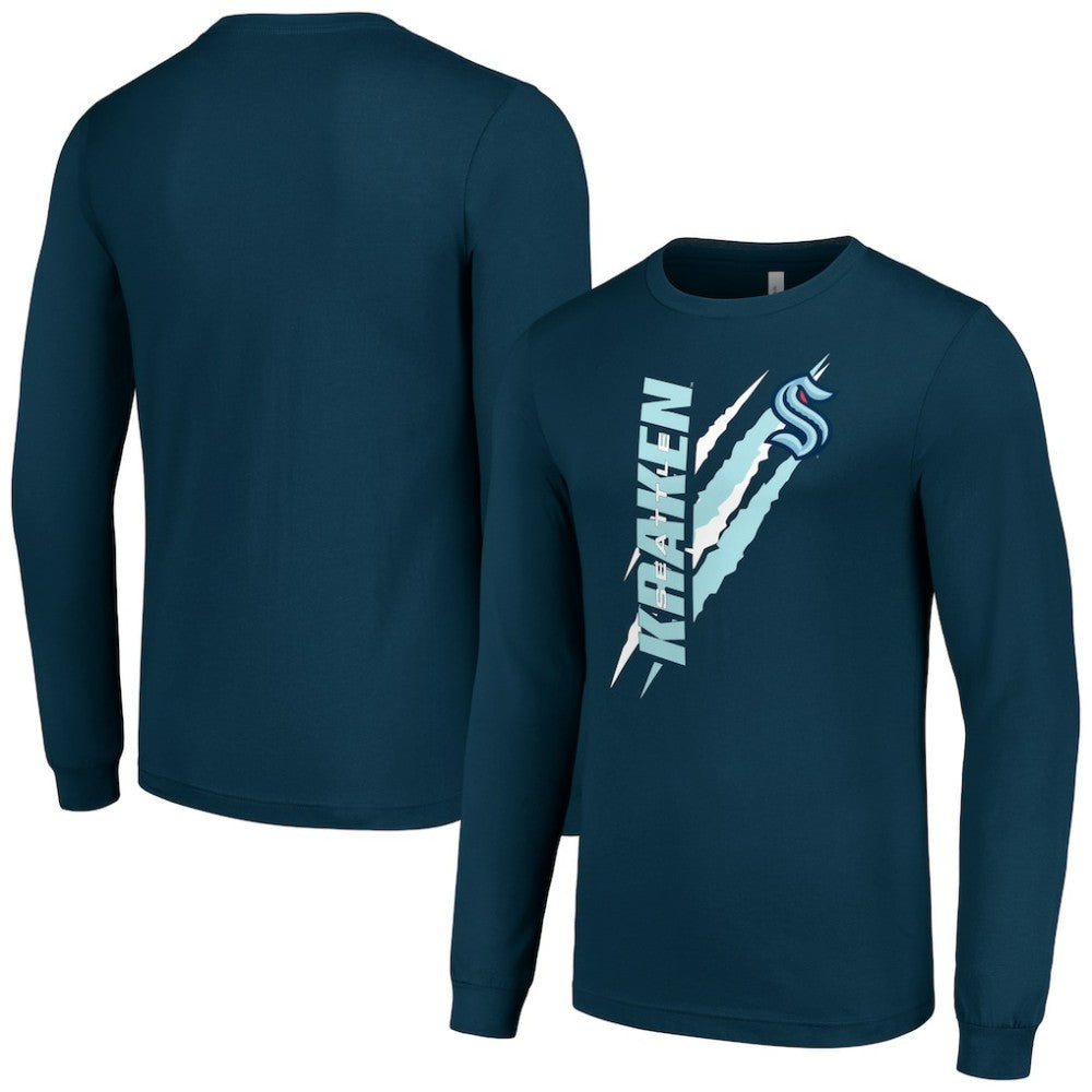 Seattle Kraken Starter Color Scratch Long-Sleeve T-Shirt Online
