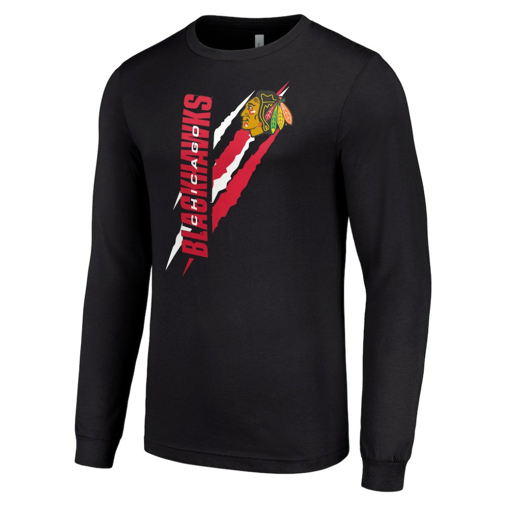Chicago Blackhawks Starter Color Scratch Long-Sleeve T-Shirt On Sale