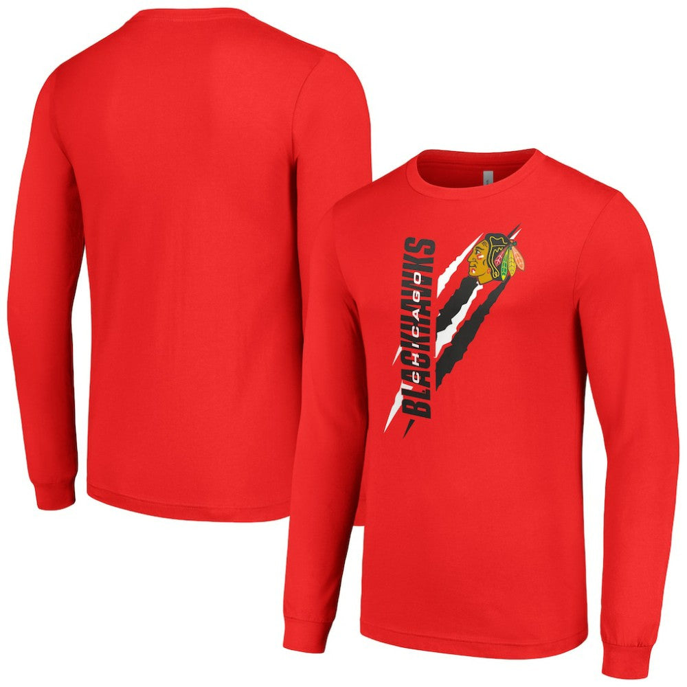 Chicago Blackhawks Starter Color Scratch Long-Sleeve T-Shirt Online
