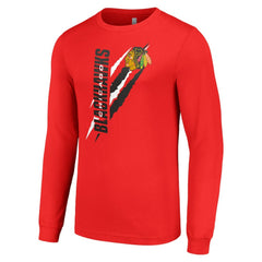 Chicago Blackhawks Starter Color Scratch Long-Sleeve T-Shirt Online
