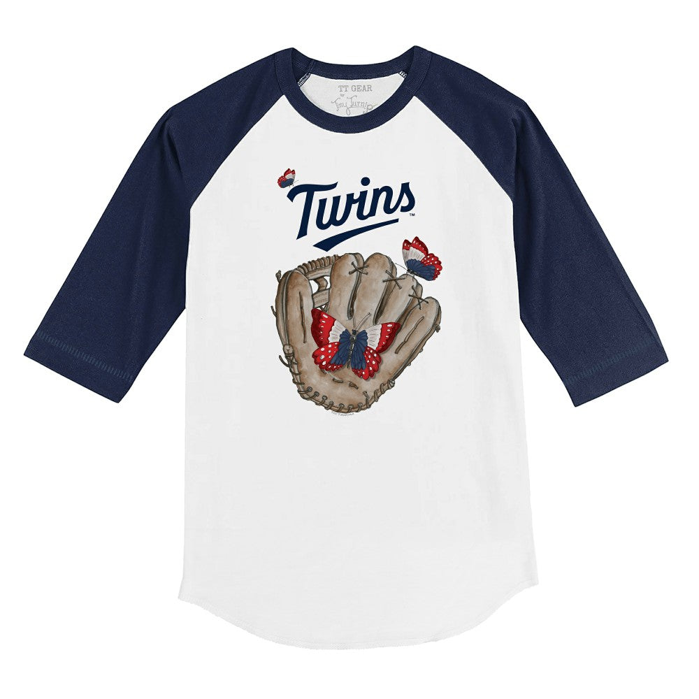 Minnesota Twins Tiny Turnip Youth Butterfly Glove 3/4-Sleeve Raglan T-Shirt | MLB New