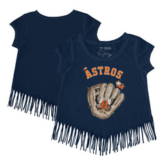 Houston Astros Tiny Turnip Girls Youth Butterfly Glove Fringe T-Shirt | MLB Sale