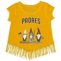 San Diego Padres Tiny Turnip Girls Youth Gnomes Fringe T-Shirt | MLB Discount