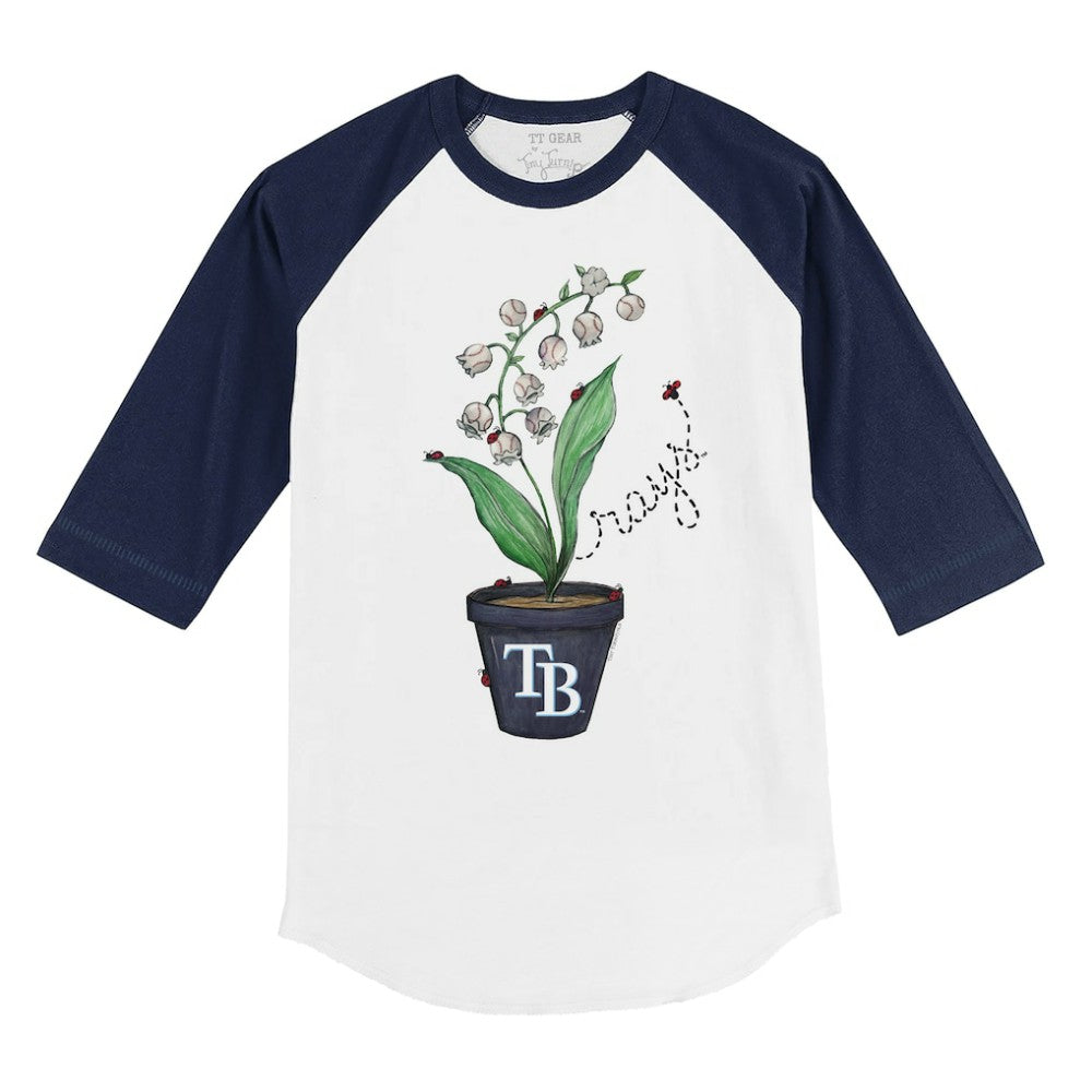 Tampa Bay Rays Tiny Turnip Youth Lilies & Ladybugs 3/4-Sleeve Raglan T-Shirt | MLB Shop