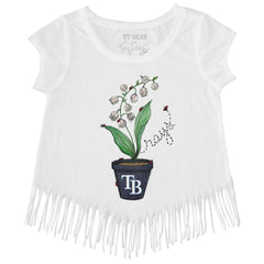 Tampa Bay Rays Tiny Turnip Girls Youth Lilies & Ladybugs Fringe T-Shirt | MLB Outlet