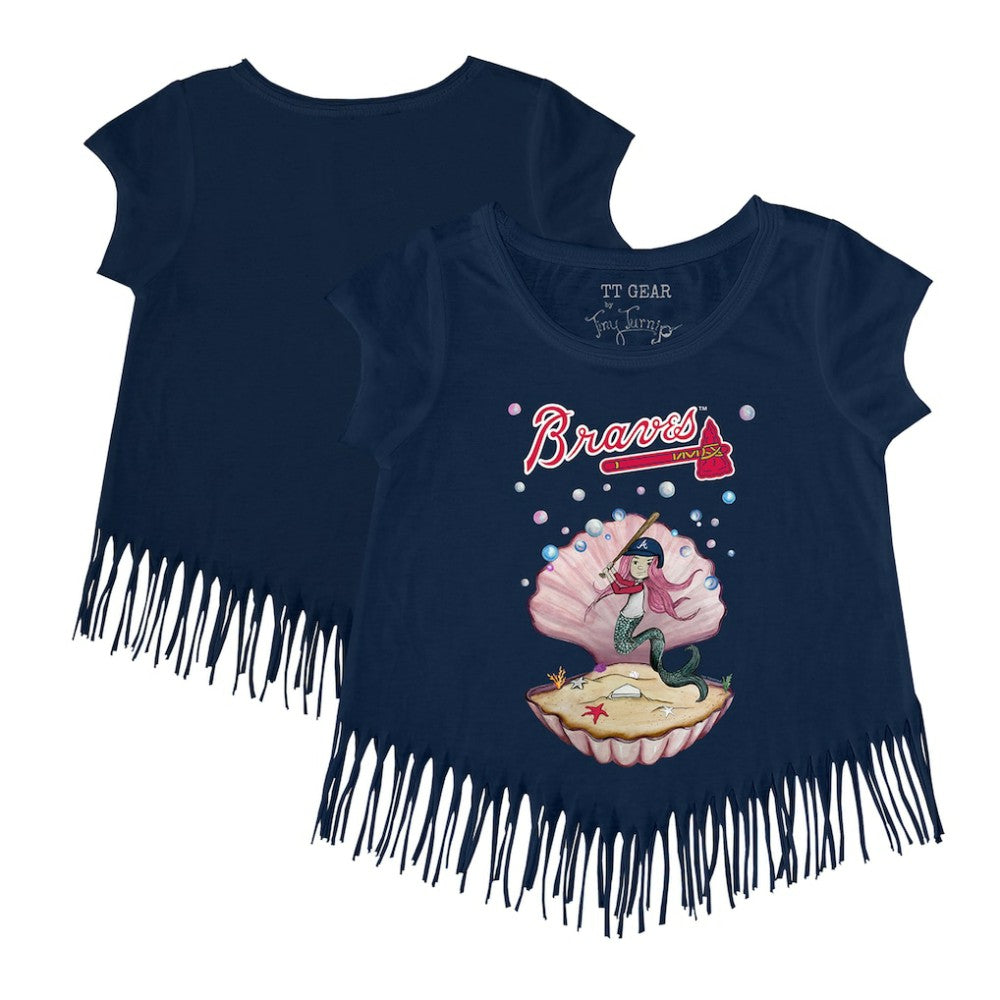 Atlanta Braves Tiny Turnip Girls Youth Mermaid Fringe T-Shirt | MLB Online