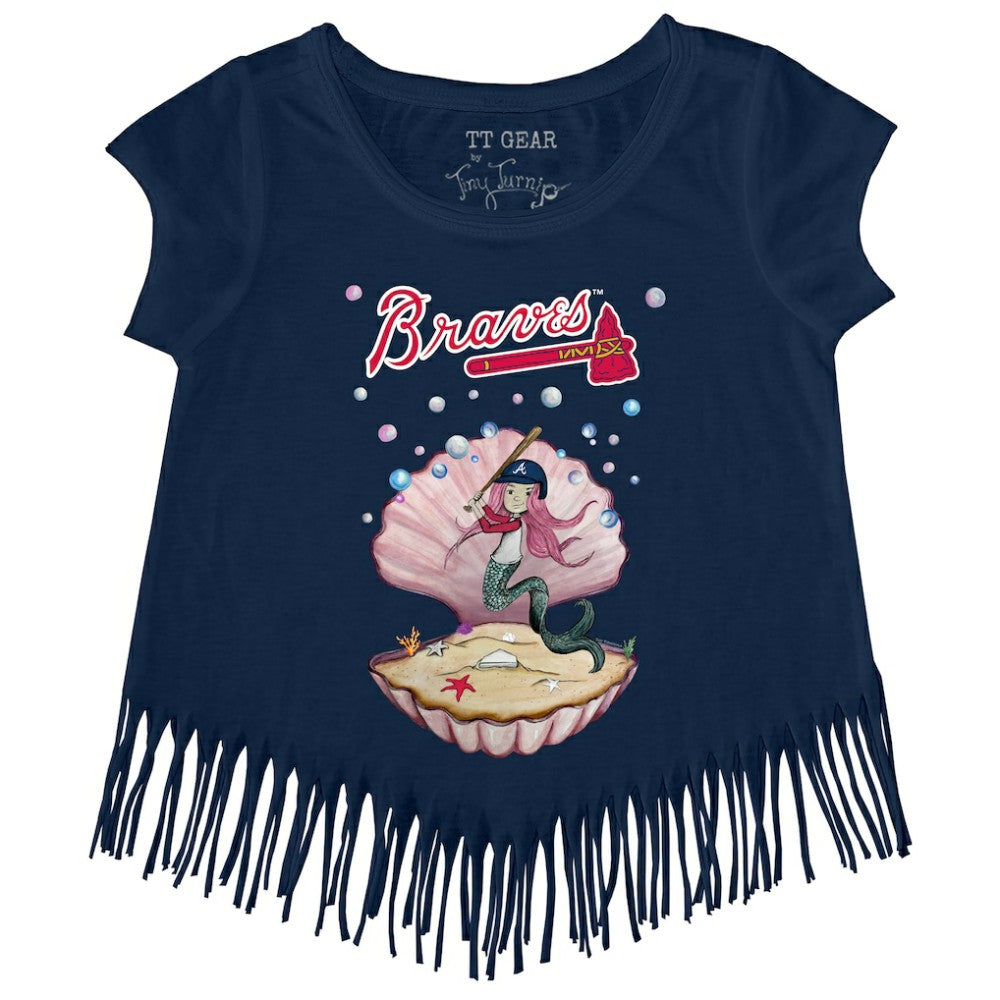 Atlanta Braves Tiny Turnip Girls Youth Mermaid Fringe T-Shirt | MLB Online