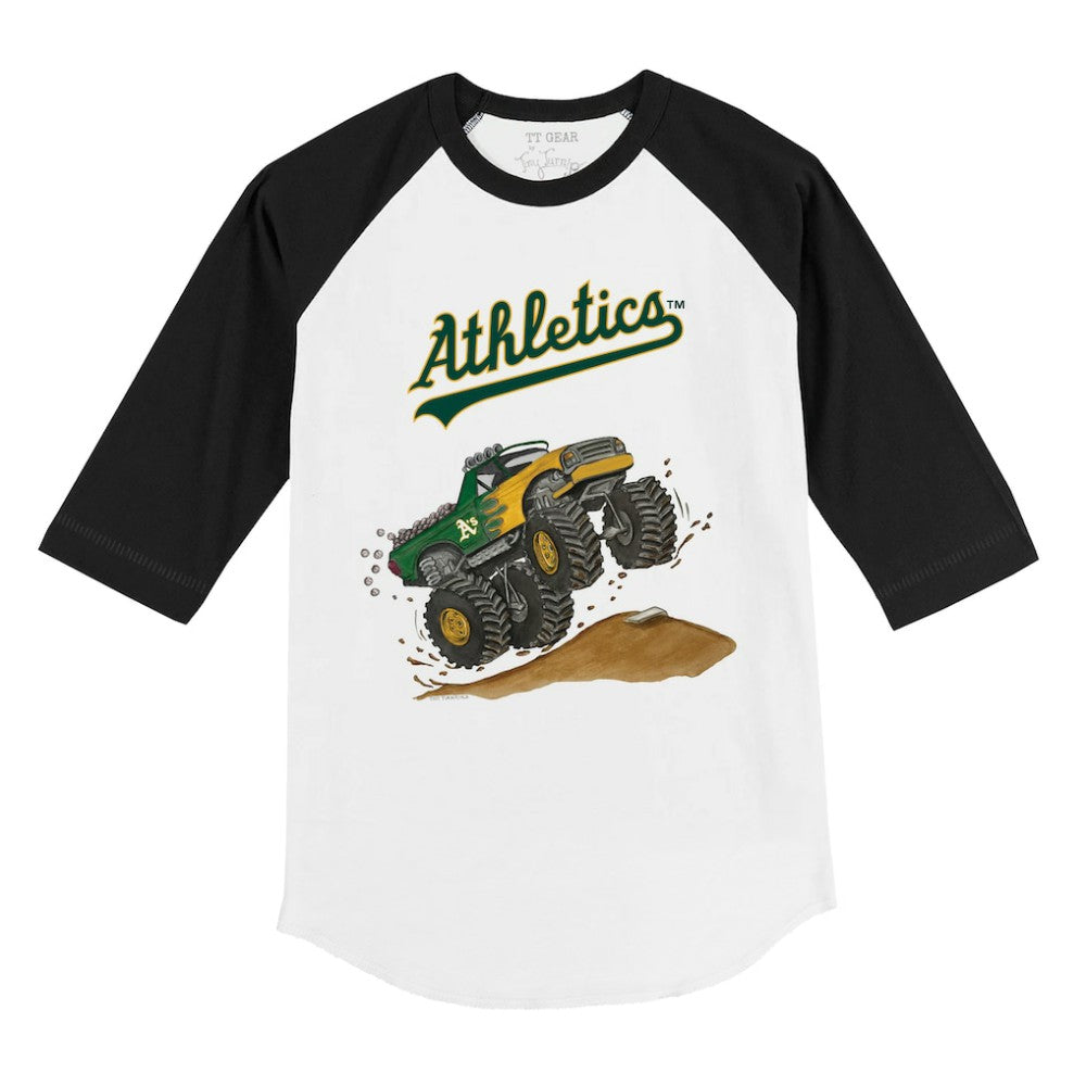Athletics Tiny Turnip Youth Monster Truck 3/4-Sleeve Raglan T-Shirt | MLB Online