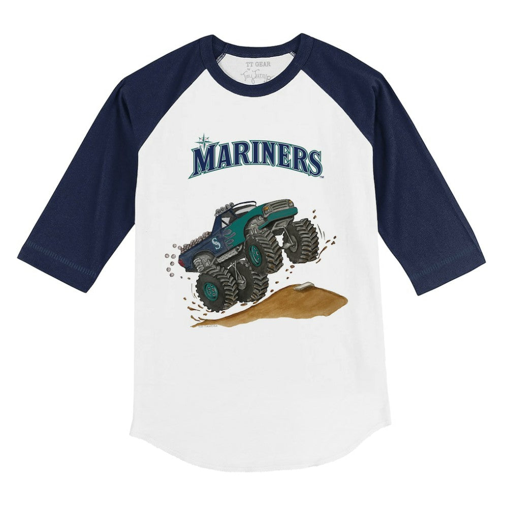 Seattle Mariners Tiny Turnip Youth Monster Truck 3/4-Sleeve Raglan T-Shirt | MLB Near me