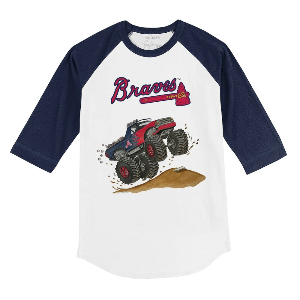 Atlanta Braves Tiny Turnip Youth Monster Truck 3/4-Sleeve Raglan T-Shirt | MLB Online
