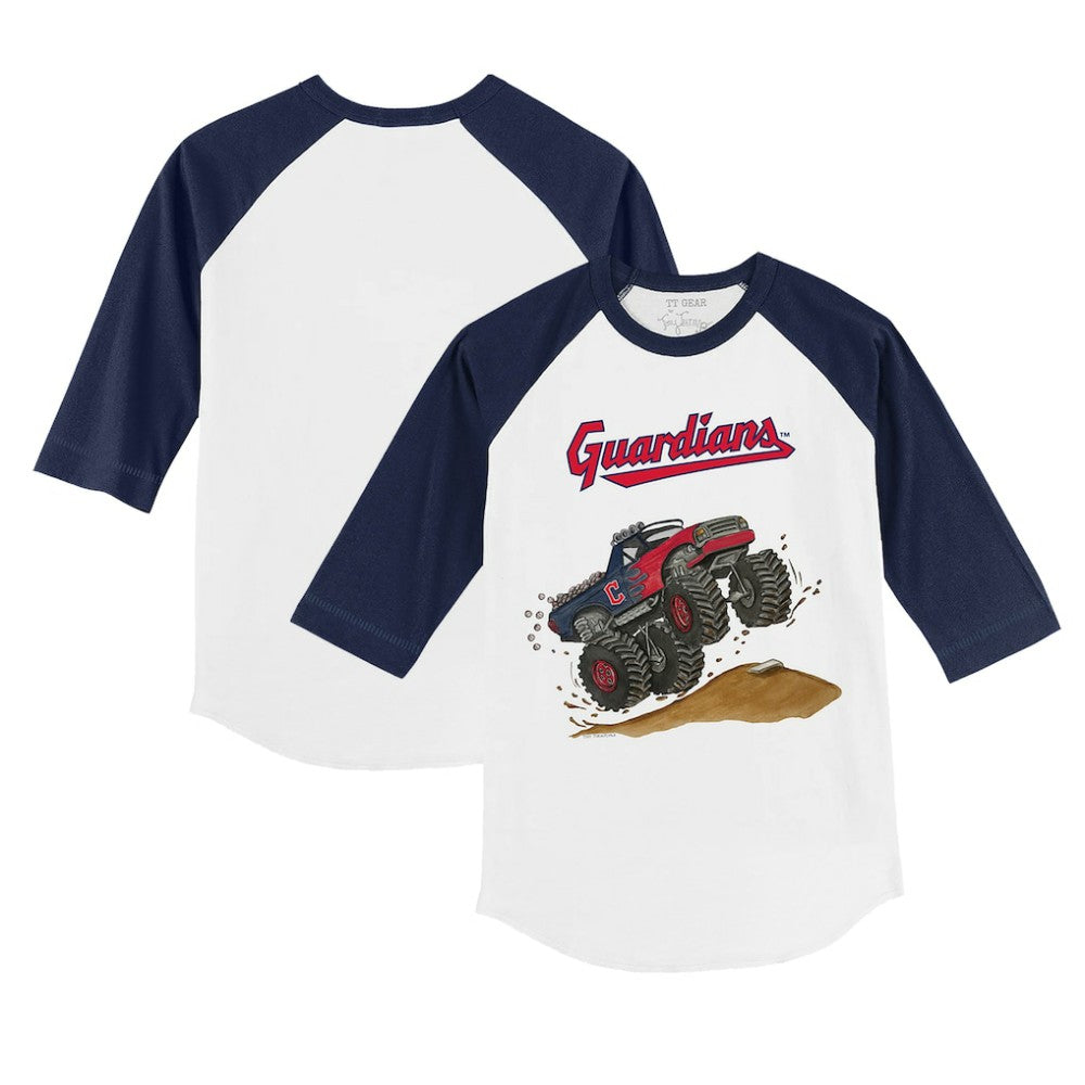 Cleveland Guardians Tiny Turnip Youth Monster Truck 3/4-Sleeve Raglan T-Shirt | MLB Outlet