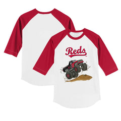 Cincinnati Reds Tiny Turnip Youth Monster Truck 3/4-Sleeve Raglan T-Shirt | MLB For sale