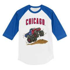 Chicago Cubs Tiny Turnip Youth Monster Truck 3/4-Sleeve Raglan T-Shirt | MLB US