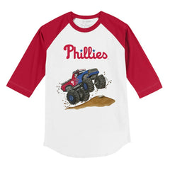 Philadelphia Phillies Tiny Turnip Youth Monster Truck 3/4-Sleeve Raglan T-Shirt | MLB Sale