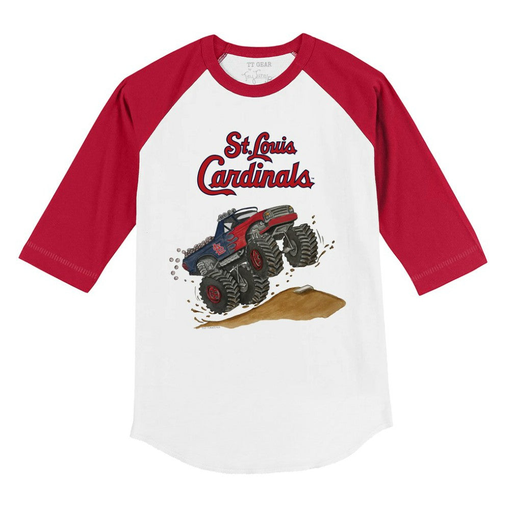 St. Louis Cardinals Tiny Turnip Youth Monster Truck 3/4-Sleeve Raglan T-Shirt | MLB Shop