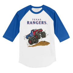 Texas Rangers Tiny Turnip Youth Monster Truck 3/4-Sleeve Raglan T-Shirt | MLB Discount