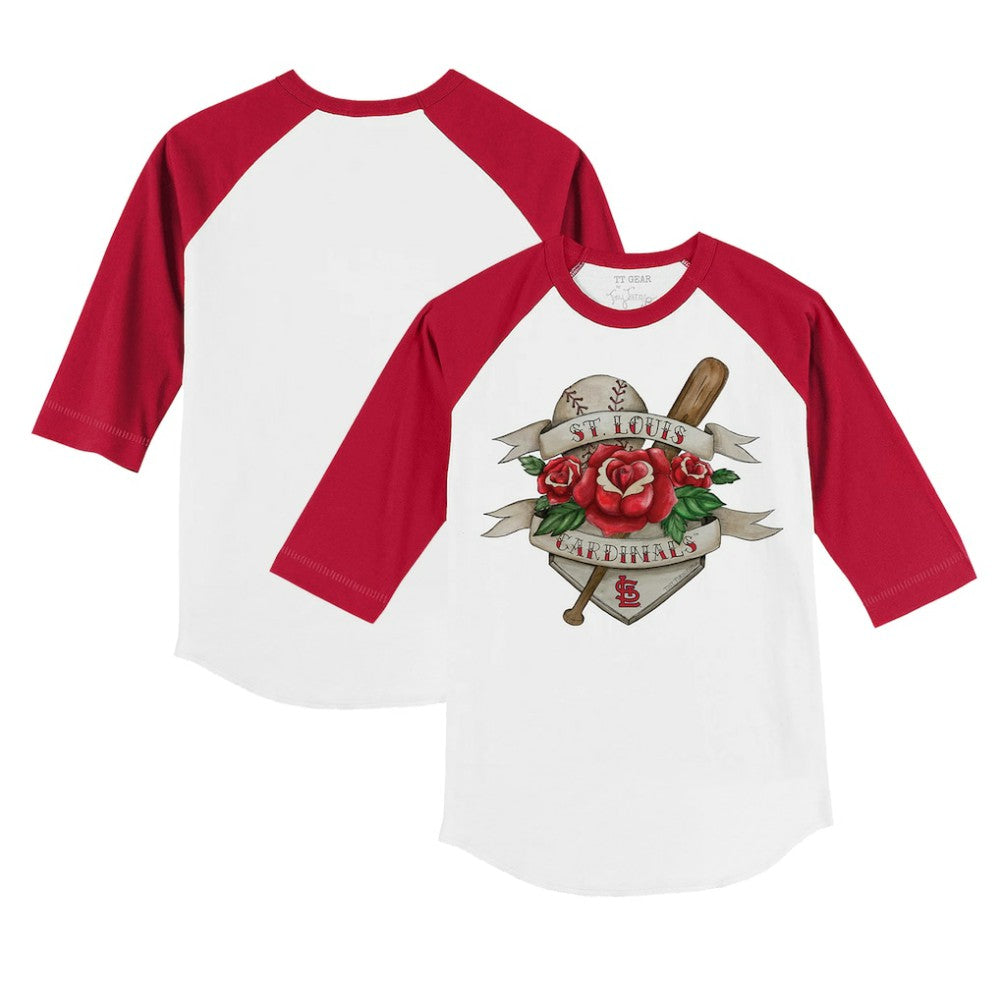 St. Louis Cardinals Tiny Turnip Youth Tattoo Rose 3/4-Sleeve Raglan T-Shirt | MLB Online