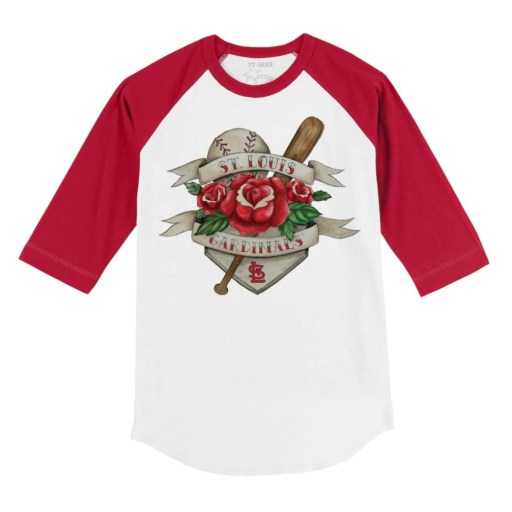 St. Louis Cardinals Tiny Turnip Youth Tattoo Rose 3/4-Sleeve Raglan T-Shirt | MLB Online