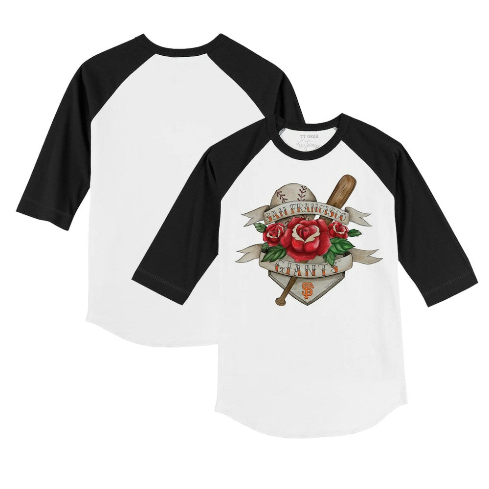 San Francisco Giants Tiny Turnip Youth Tattoo Rose 3/4-Sleeve Raglan T-Shirt | MLB Online