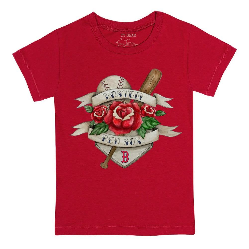Boston Red Sox Tiny Turnip Youth Tattoo Rose T-Shirt | MLB On Sale