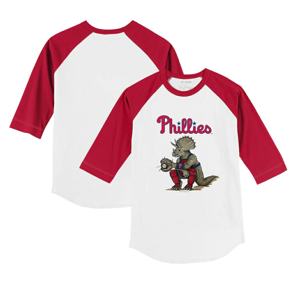 Philadelphia Phillies Tiny Turnip Youth Triceratops 3/4-Sleeve Raglan T-Shirt | MLB Shop