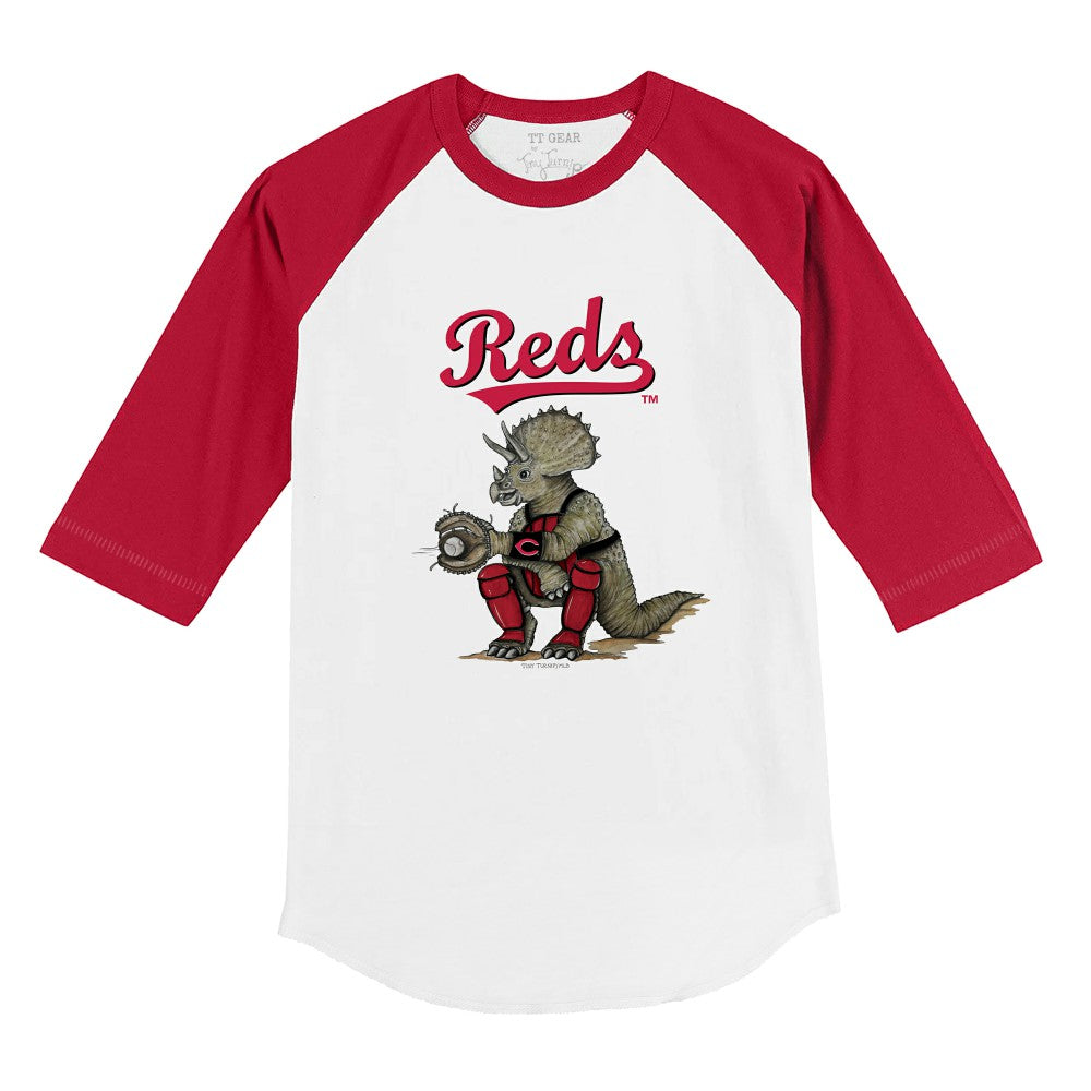 Cincinnati Reds Tiny Turnip Youth Triceratops 3/4-Sleeve Raglan T-Shirt | MLB Discount