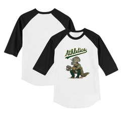 Athletics Tiny Turnip Youth Triceratops 3/4-Sleeve Raglan T-Shirt | MLB On Sale